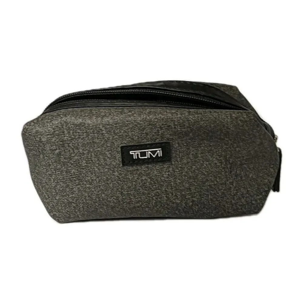 Tumi Delta Travel Pouch Zip Around Cosmetic Bag Amenities Toiletries Gray